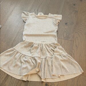 H&M Cream Shimmery Girls Matching Set